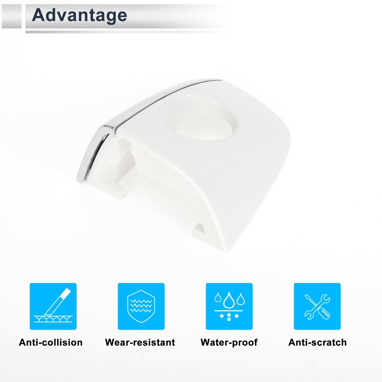 Front Left Door Handle Cover Lock Cap for Audi Q5 8R (2013–2017) No. 8T0837879 White