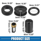 Set of 4 Fuel Injector O Rings Seals with Micro Filters for Mazda MX-3 (1994–1996)