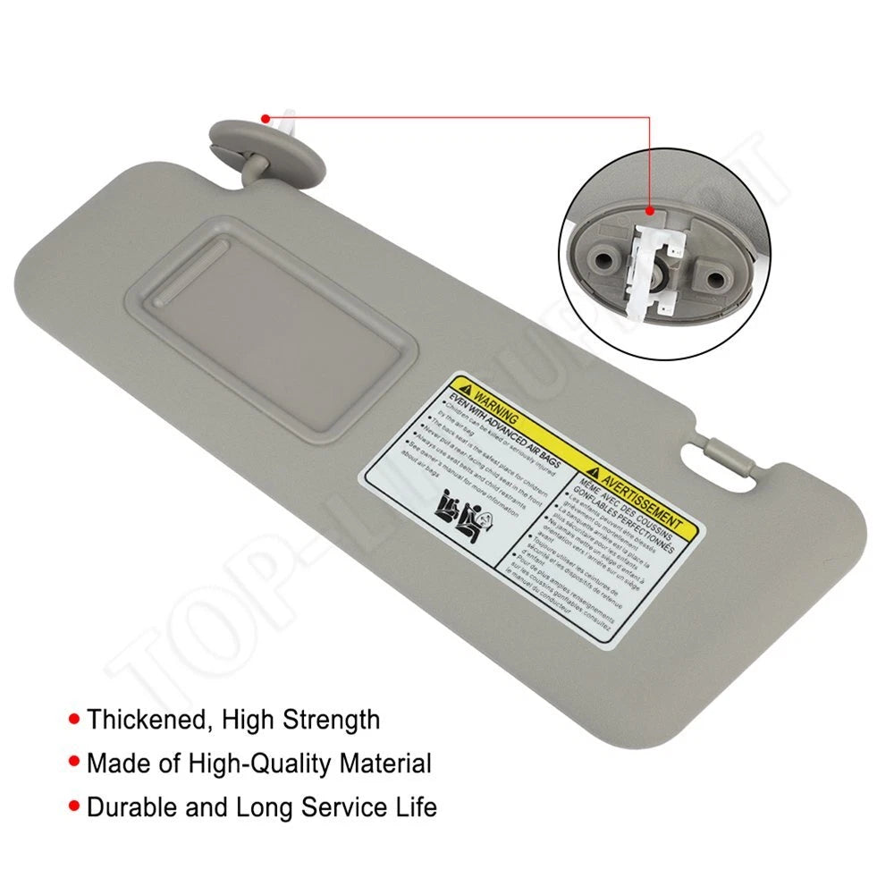 Left Driver Side Sun Visor for Toyota Highlander (2008–2013) with Sunroof