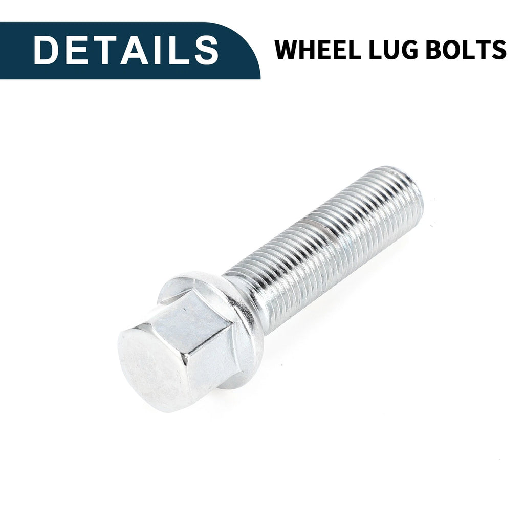 10 Pcs M14x1.5mm Ball Seat Wheel Lug Bolt 50mm Shank for Volkswagen Audi 