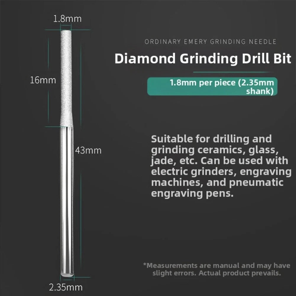 30-Piece Diamond Drill Bits Set for Glass Stone Jewelry with 1/8 Inch Chuck