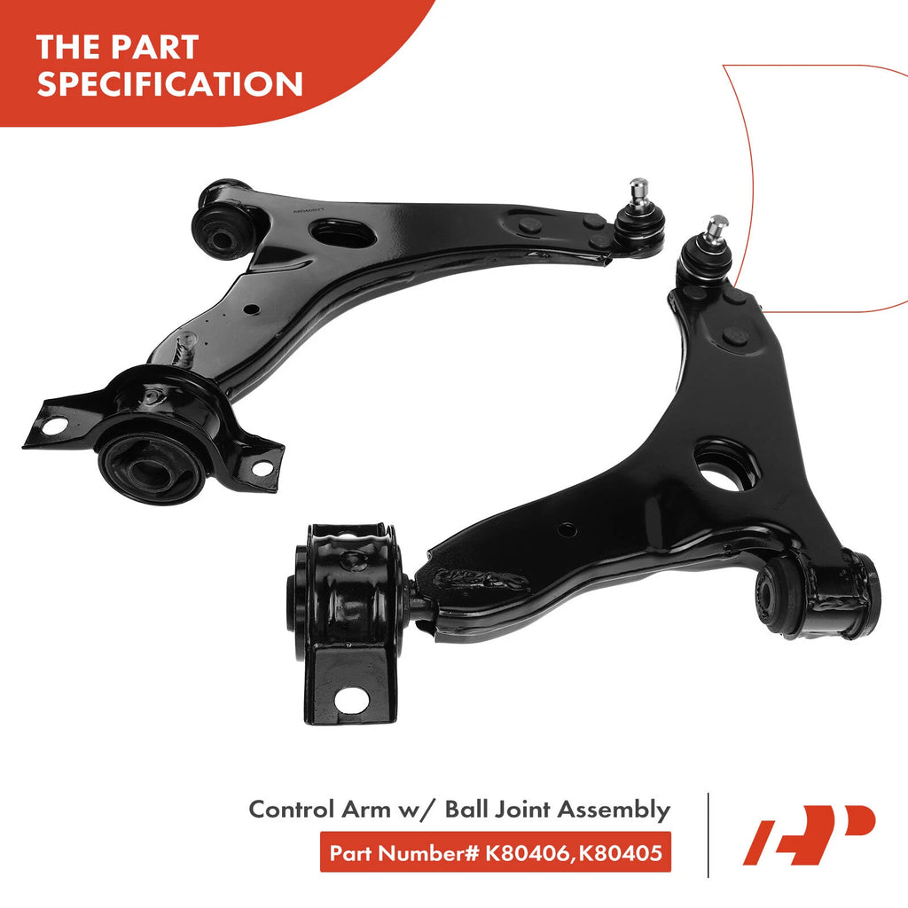 Set of 4 Front Control Arms with Ball Joints for Ford Focus (2000-2004)