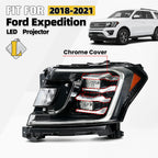 LED Headlight Plating Projector Cover Left Driver for Ford Expedition (2018–2021)