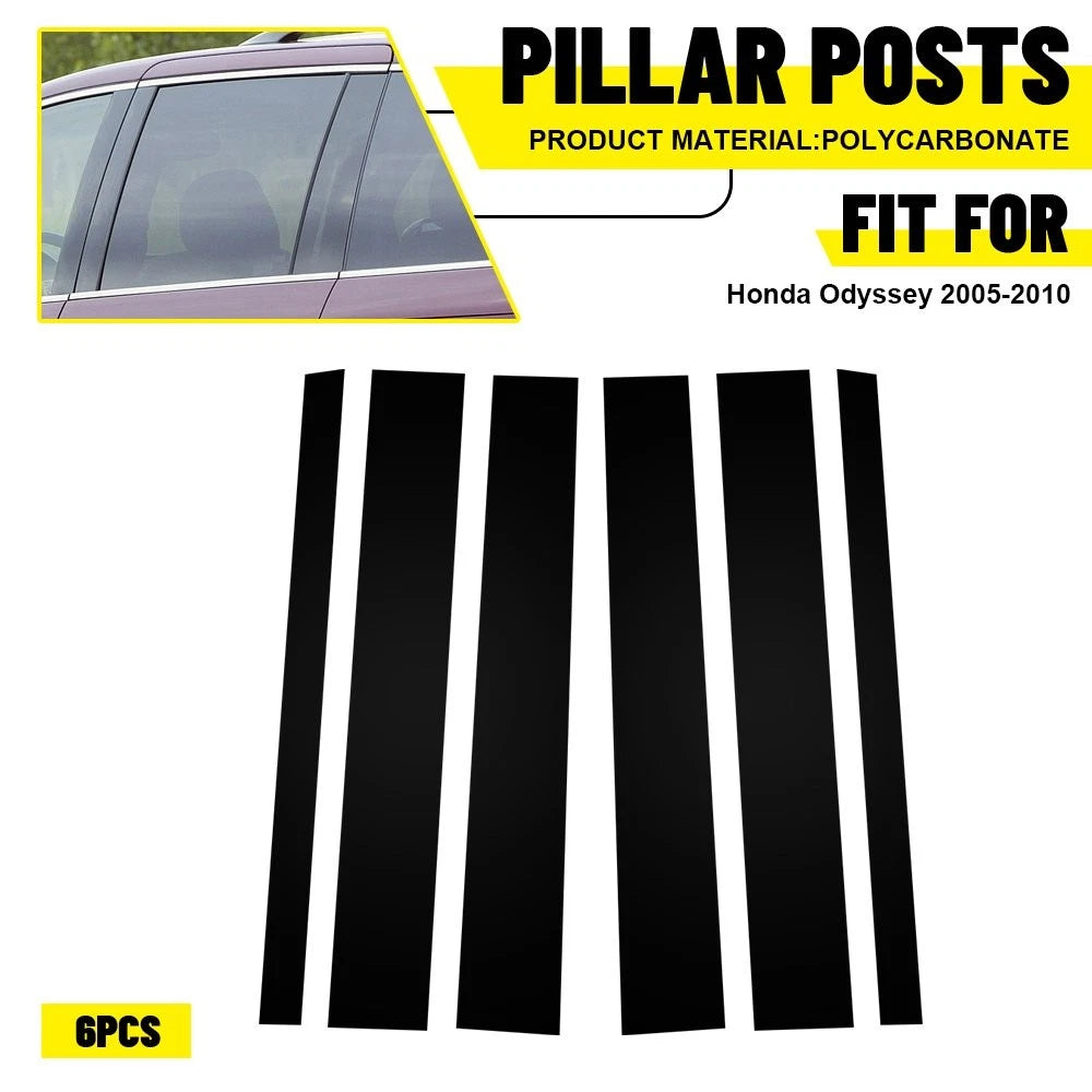 Glossy Black Door Window Pillar Trim Cover for Honda Odyssey (2005–2010)
