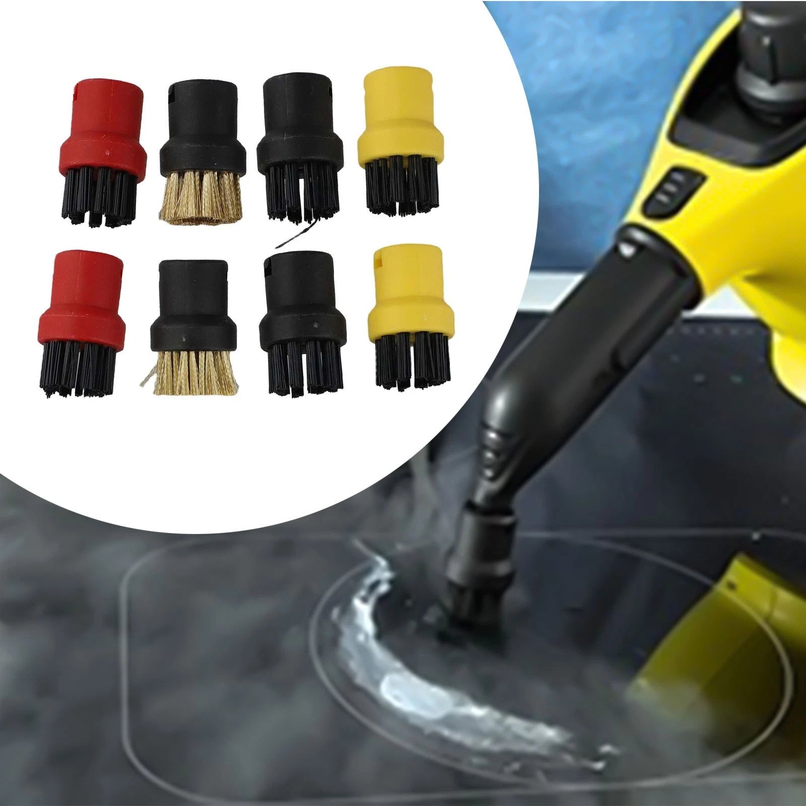 8 Pack Nylon and Stainless Steel Brushes for Cleaning Tools
