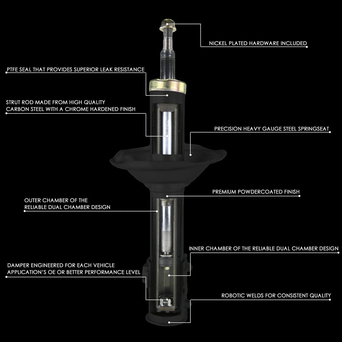 Rear Gas Shock Absorber/Strut Assembly for Nissan Murano (2003–2007)