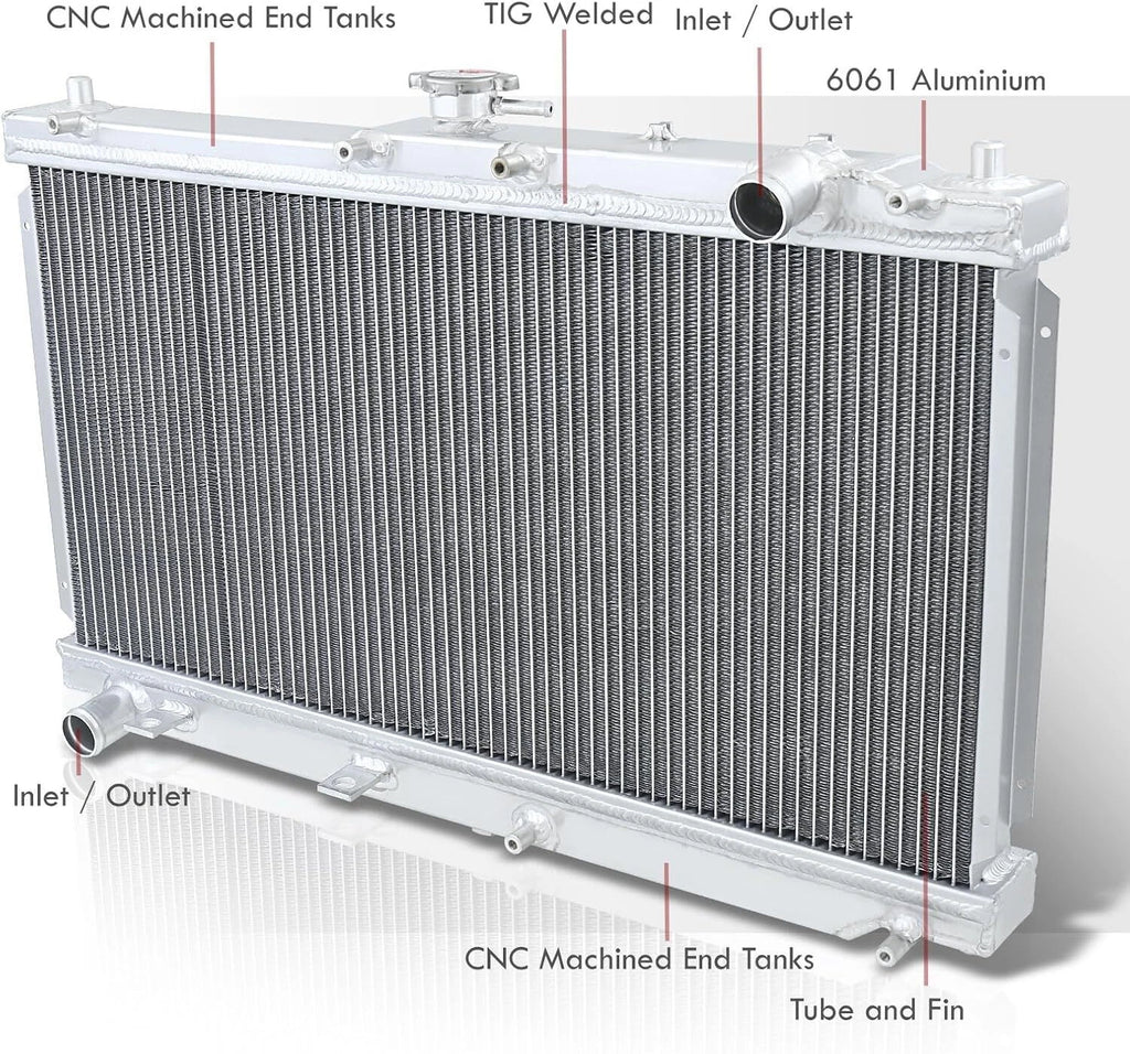 2 Row Aluminum Radiator for Mazda Miata MX5 (1990–1997) 1.6L 1.8L MT
