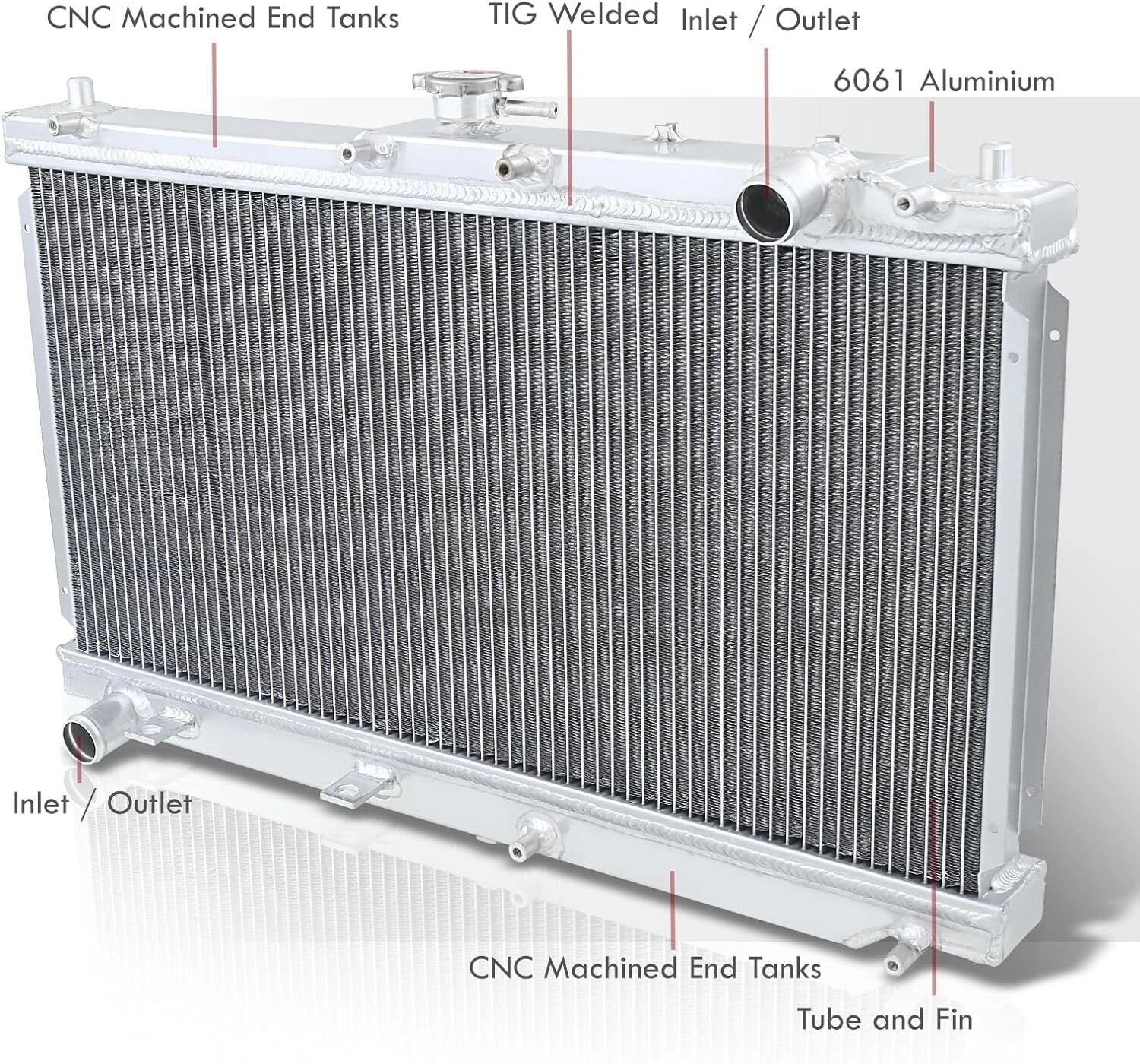 2 Row Aluminum Radiator for Mazda Miata MX5 (1990–1997) 1.6L 1.8L MT