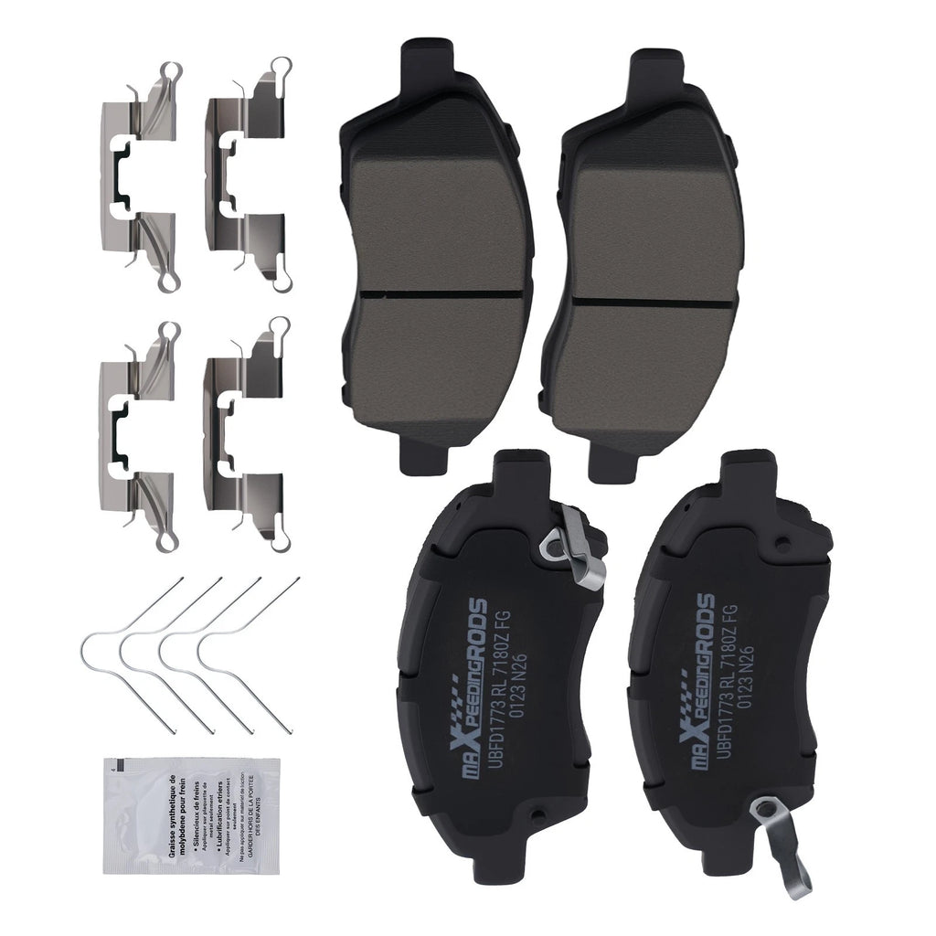 Set of 4 Front Ceramic Brake Pads for Nissan Micra (2015–2017) / Versa Note (2014–2019)