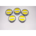 Chrome 'Stingray' Cap Covers w/Yellow CF Inlay for 14-19 Corvette Z06 Automatic