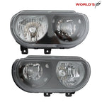 Headlight Set for Dodge Challenger (2008–2014) Halogen Black Housing