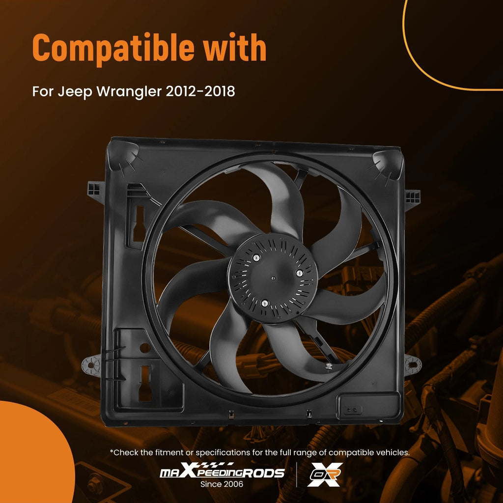 Radiator Cooling Fan with Brushless Motor for Jeep Wrangler (2012–2018)