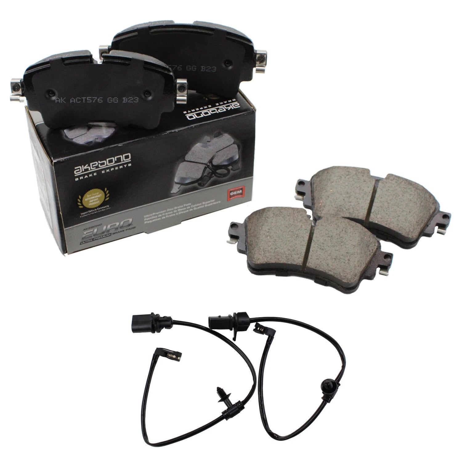 Akebono Euro Rear Ceramic Brake Pads for Audi A4 Allroad Quattro A5 (2009–2020)