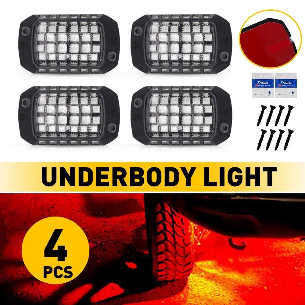 Set of 4 LED Rock Lights for Universal Use (Waterproof)