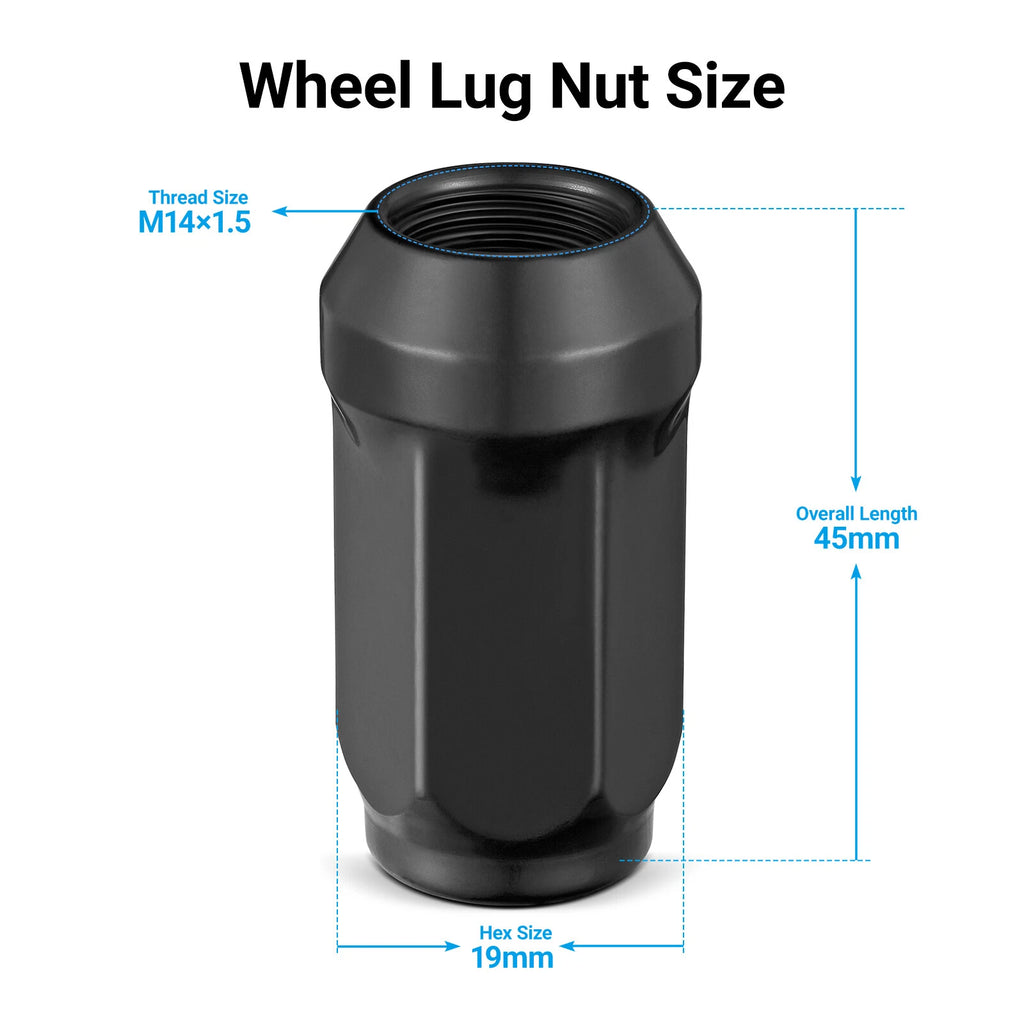 Black M14x1.5 Lug Nuts for GMC Sierra 1500 Limited (2022–2022)