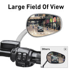 Satin Chrome Large Rear-View Mirrors for Harley Touring Street Glide Softail