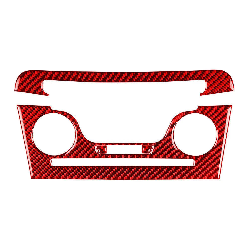 Red Carbon Fiber Interior Console CD AC Panel Cover Trim for Dodge Charger (2011–2014)