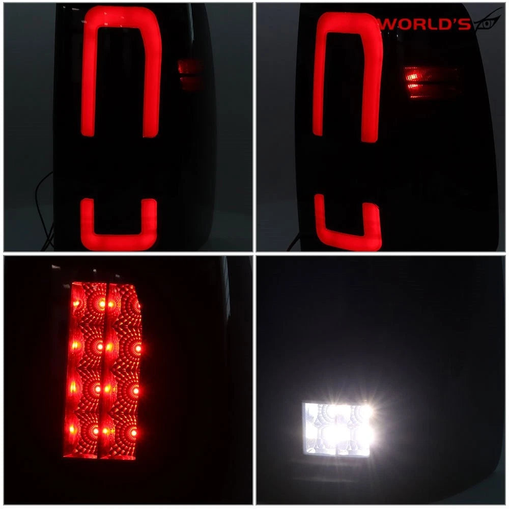 Set of 2 Halogen Tail Lights for Dodge Ram 1500 2500 3500 (2009–2018) Black Soot
