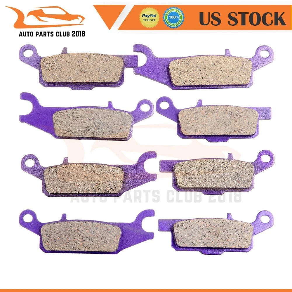 Set of 4 Carbon Fiber Brake Pads for Yamaha Grizzly 700 (2007–2012)