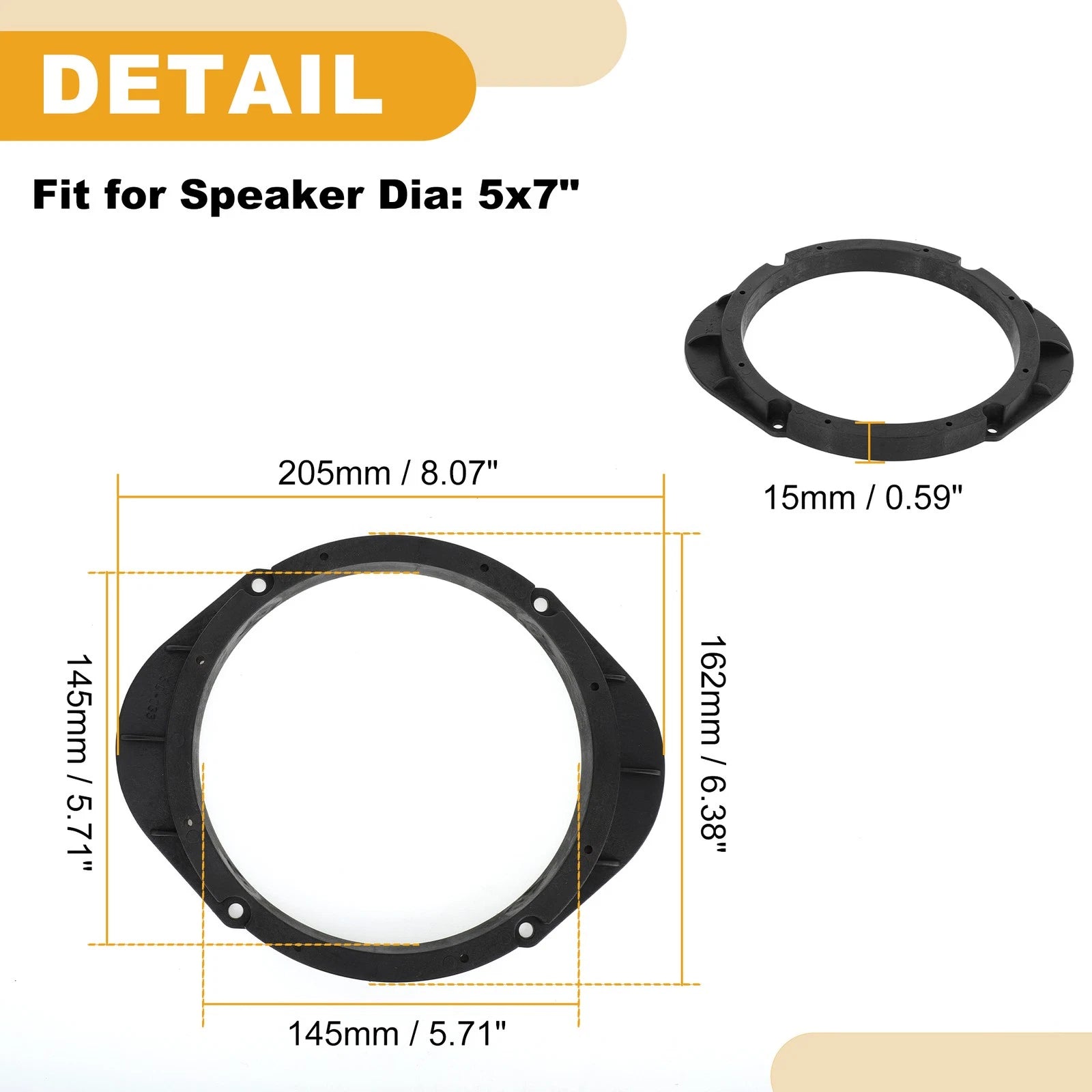 2X Speaker Spacer Ring 5x7" to 6.5" Adaptor for Mazda 