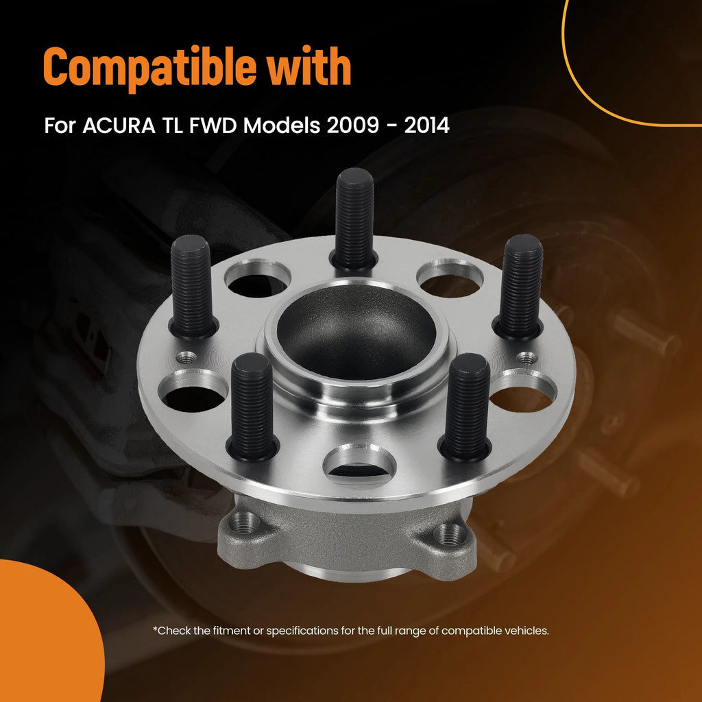 1pc Rear Left Right Wheel Hub & Bearing for Acura TL (2009–2014) 512391 ABS