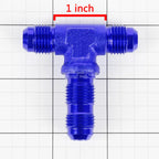 6AN AN-6 Male on Run Female Bulkhead Flare Tee Fitting Blue Anodized