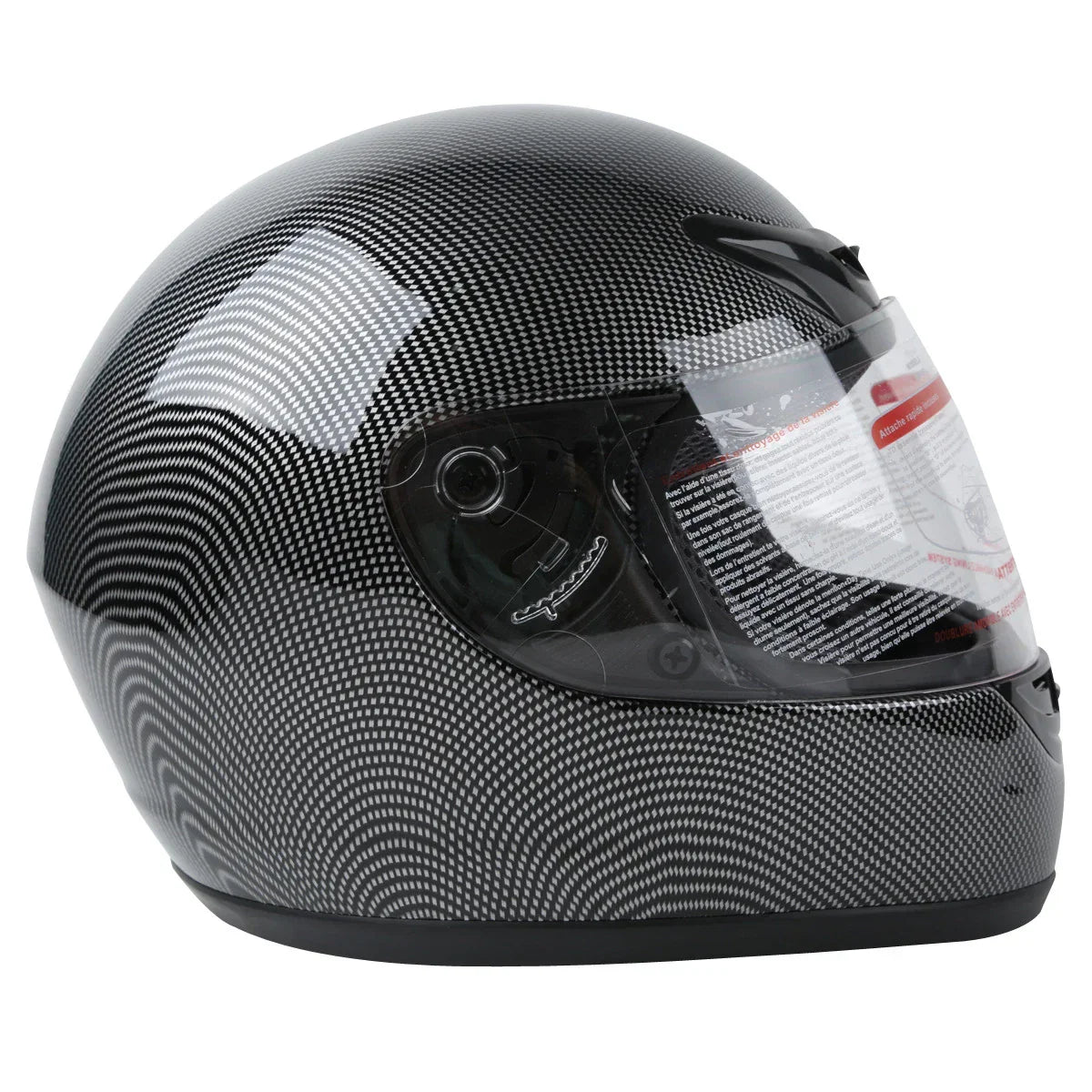 Carbon Fiber Black DOT Flip Up Full Face Motorcycle Helmet S M L XL