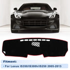 Dash Cover for Lexus IS350/IS300h/IS250 (2005–2013) Black Red Edge