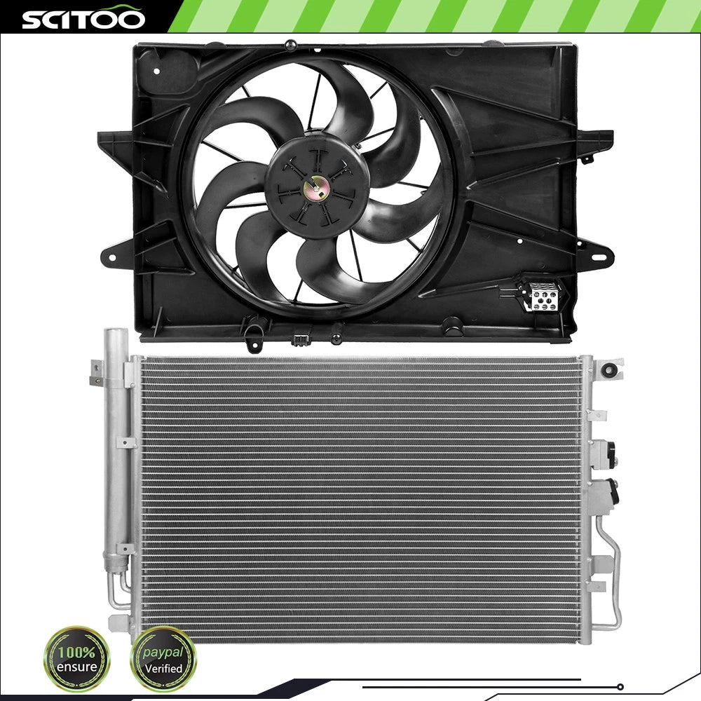 AC Condenser and Cooling Fan Kit for Chevrolet Equinox (2010–2015)