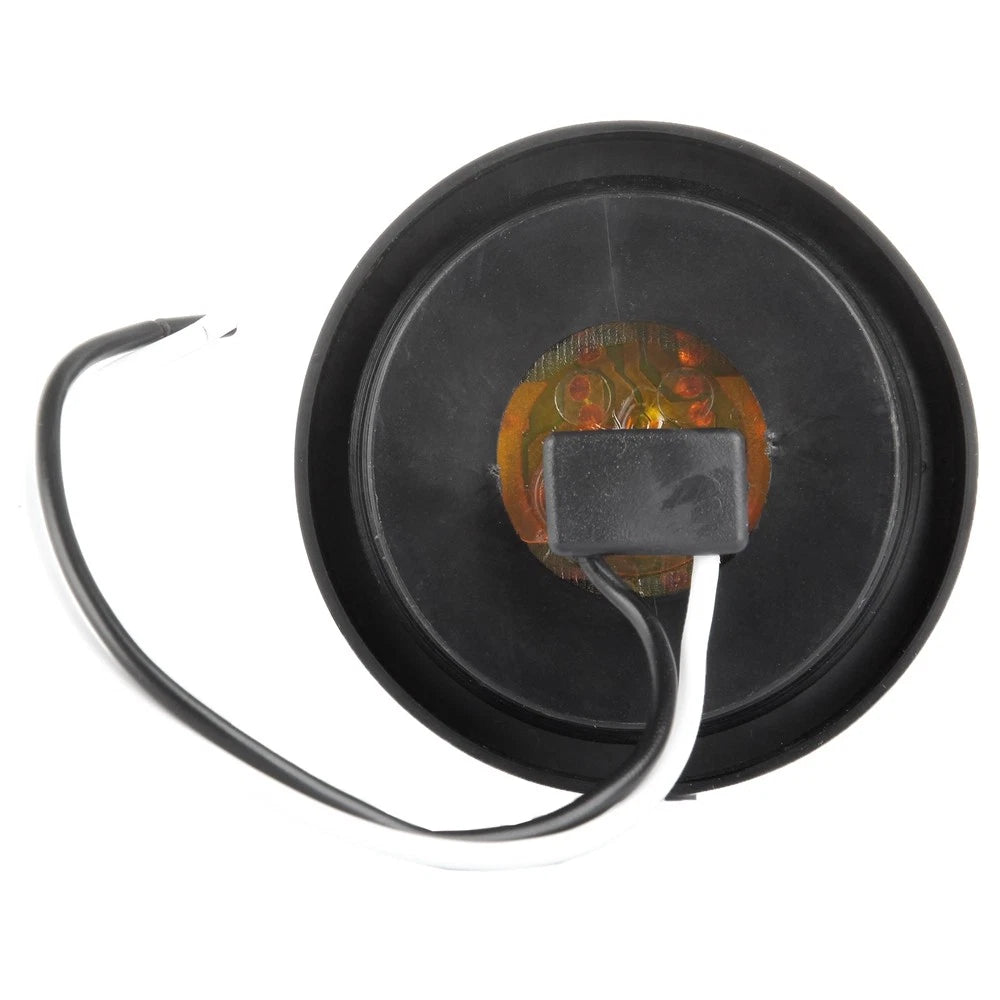 8x 2 Inch Amber Side Marker Clearance Light Round 9 LED for Trailer