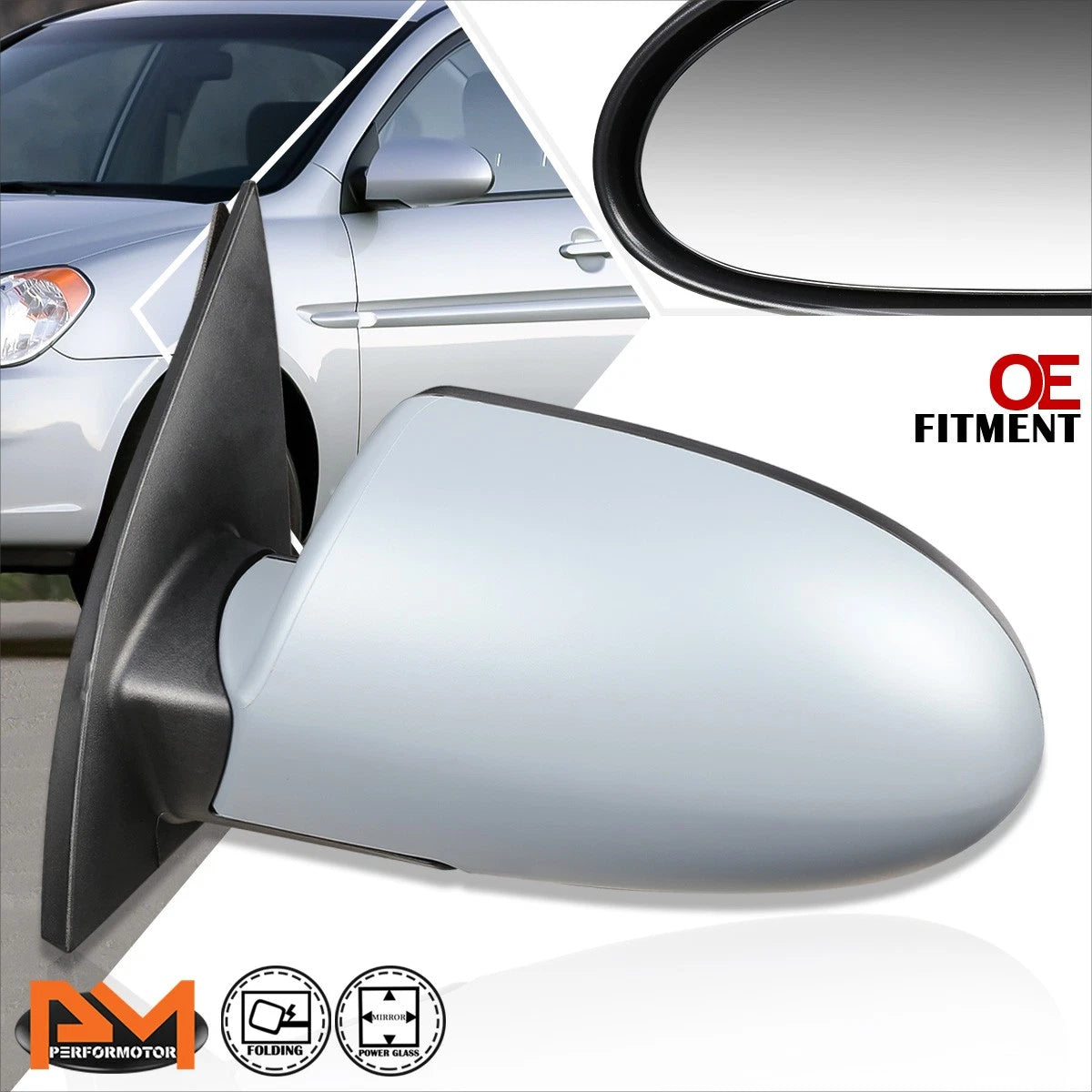 OE Style Powered Adjustment Rear View Door Mirror for Hyundai Accent (2006–2009)