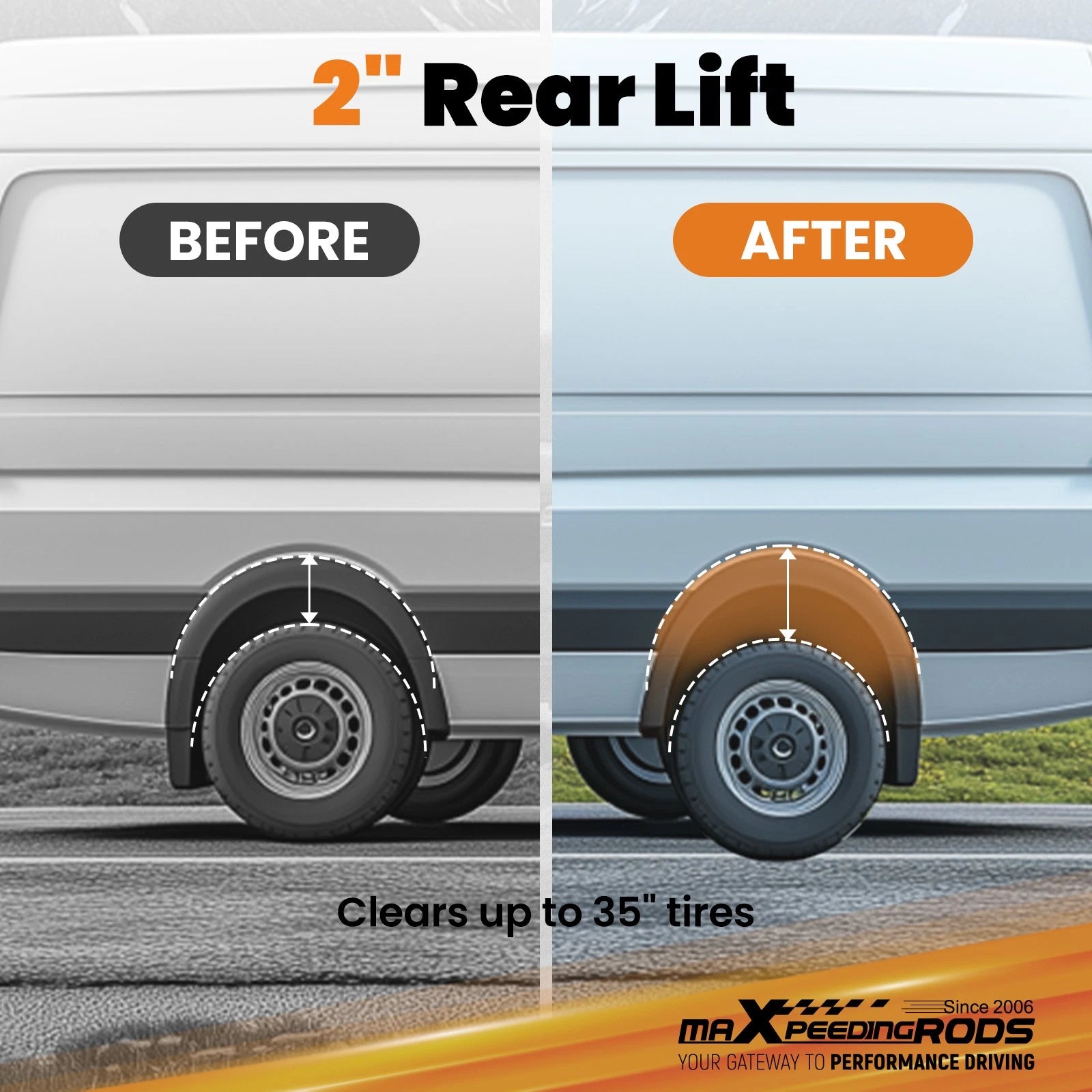 2" Suspension Lift Kit for Mercedes-Benz Sprinter 2500 (2007–2018)