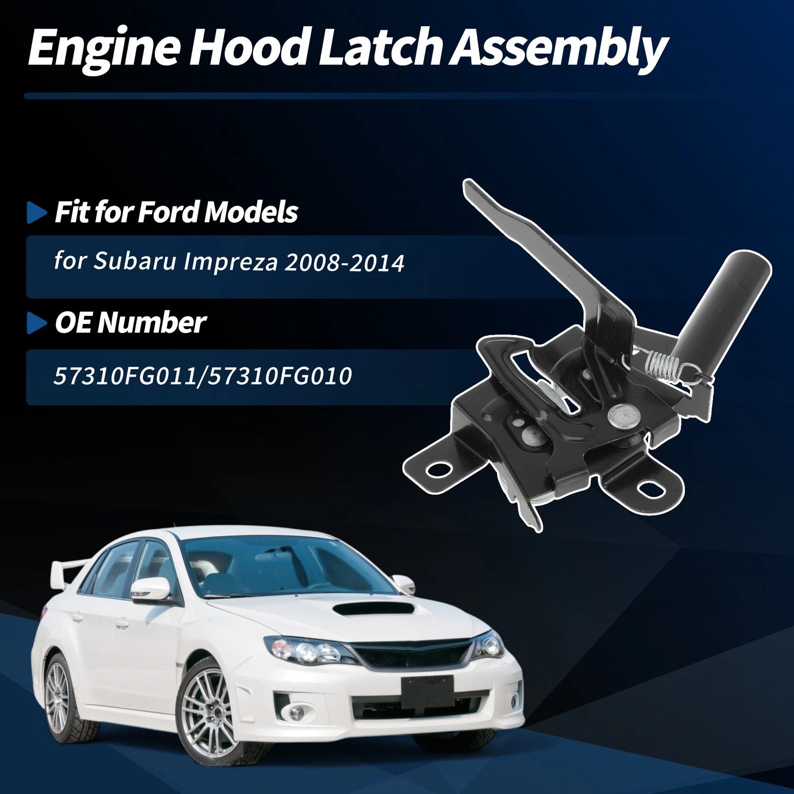 Engine Hood Latch Assembly for Subaru Impreza (2008–2014) No. 57310FG011/57310FG010