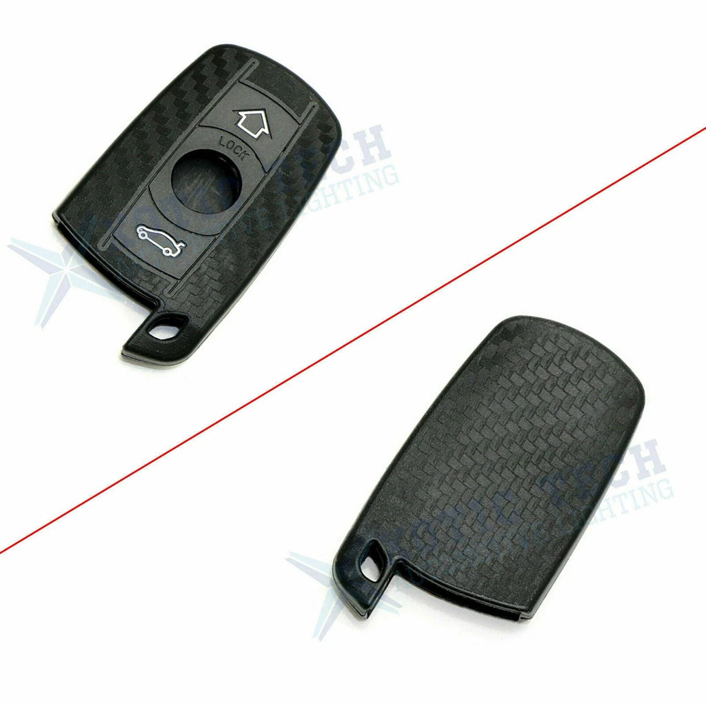Carbon Fiber Pattern Silicone Key Fob Cover for BMW First Gen (2011-2013)