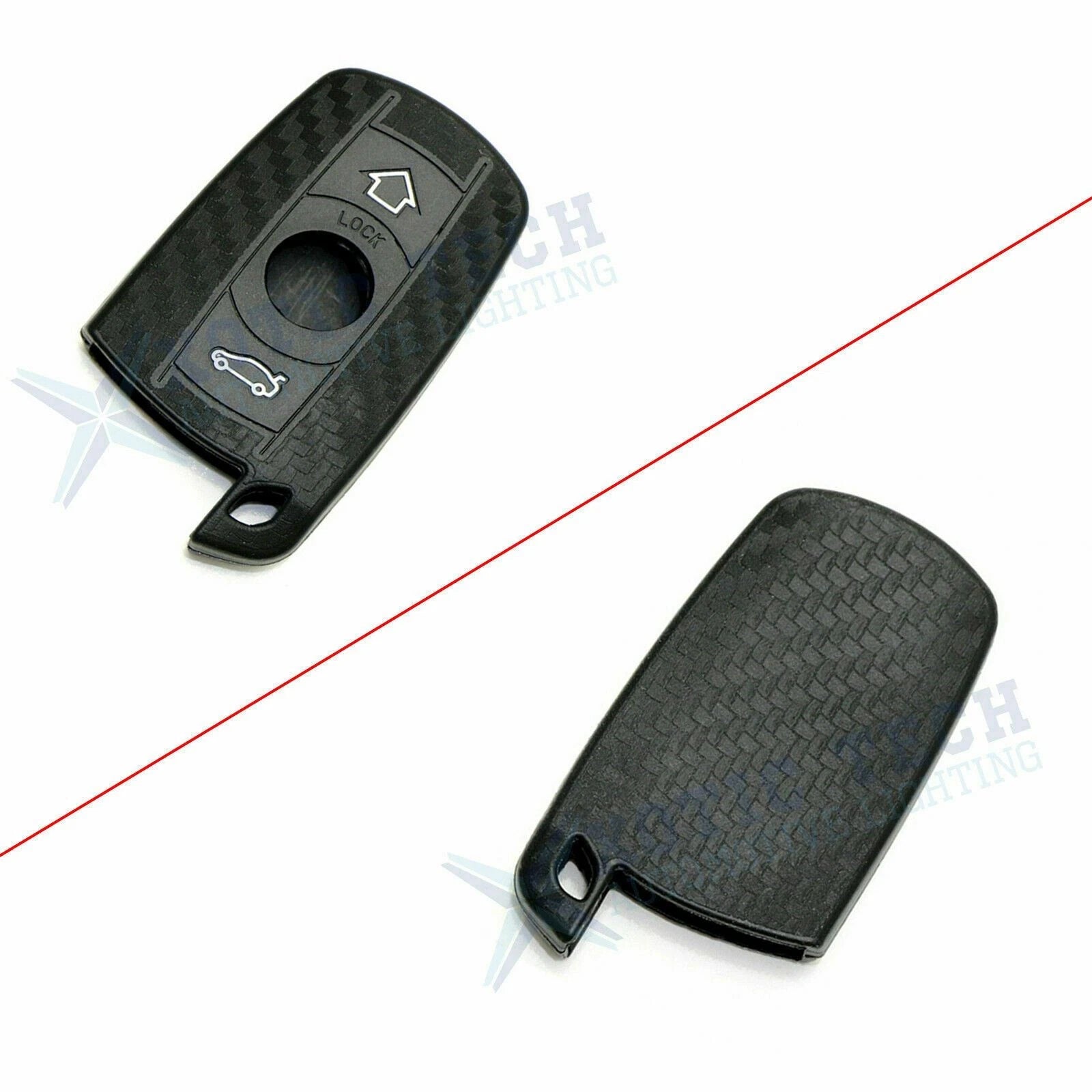 Carbon Fiber Pattern Silicone Key Fob Cover for BMW First Gen (2011-2013)