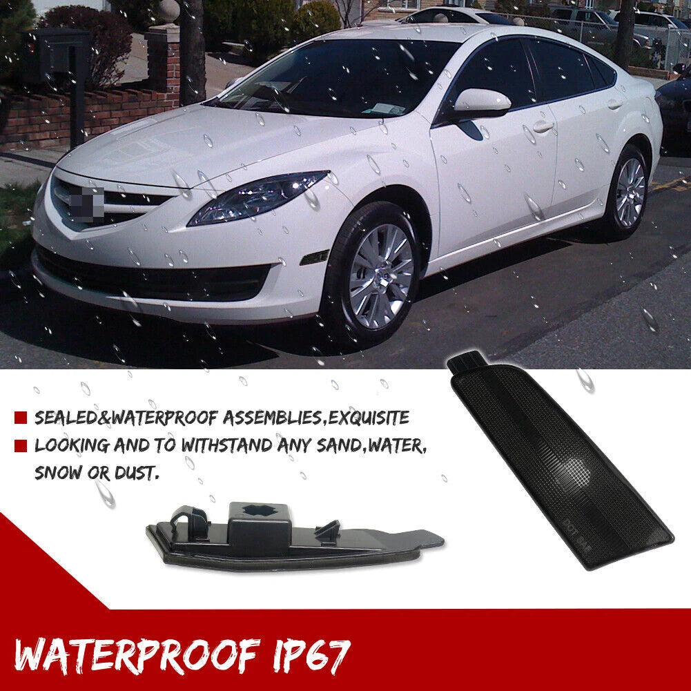 Black Lens Front Fender Side Marker Reflector Lights for Mazda 6 (2009–2013)