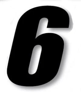 Number "6" Decals for Motorcycle Racing (7")