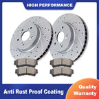 Front Drilled Slotted Rotors & Ceramic Pads Kit for Mazda 6 (2003–2008)