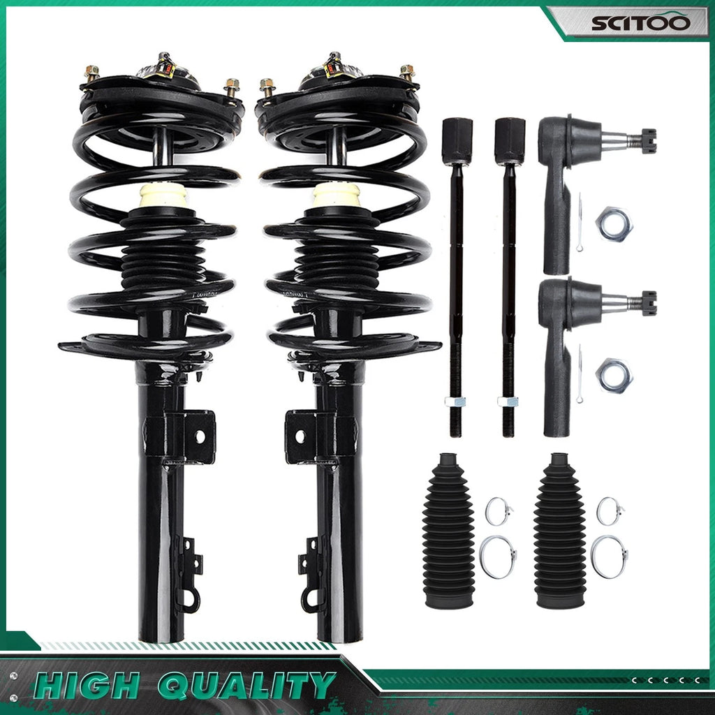 Front Struts Inner Outer Tie Rod Kit for Ford Taurus Mercury Sable (1996–2007)