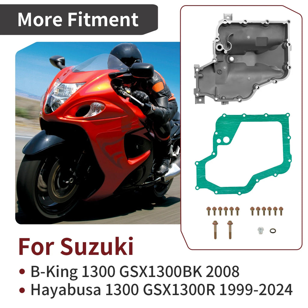 Oil Pan & Gasket & Drain Plug & O-Ring for Suzuki B-King 1300 (2008)