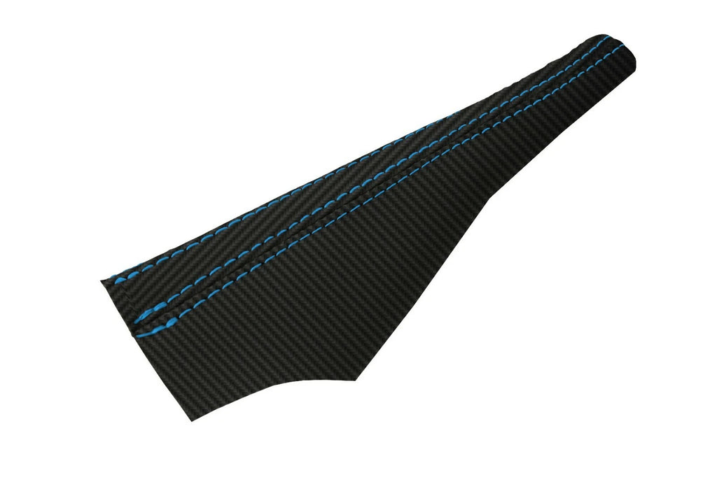 E Brake Boot Cover for Nissan 350Z (2003–2008) Carbon Fiber Blue Stitch