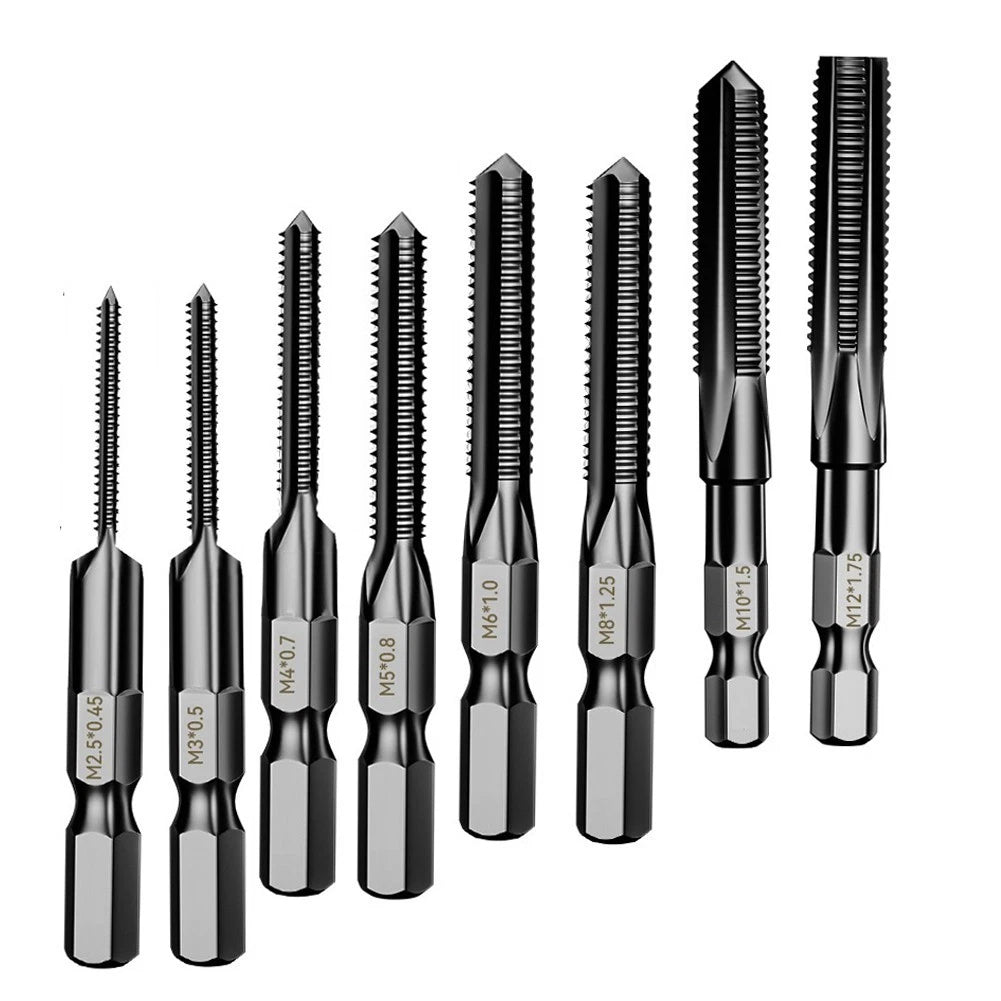 Set of 5 HSS Hex Shank Tap Drill Bits 2-12mm