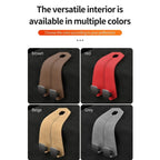 Dual Hook Car Seat Organizer with Suede Finish and Phone Stand Feature