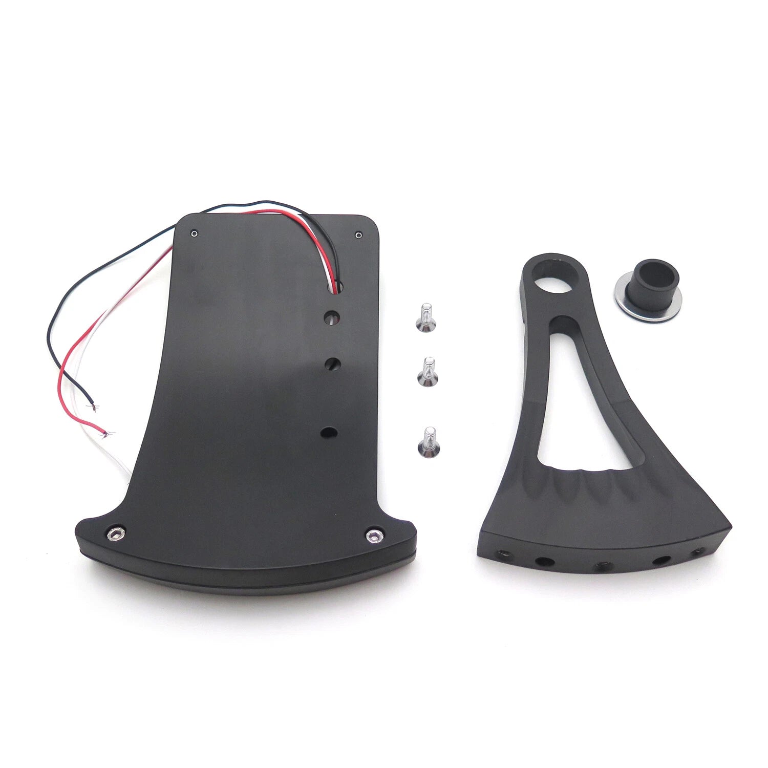 Curved Side Mount License Plate Bracket w/ LED Tail Light for