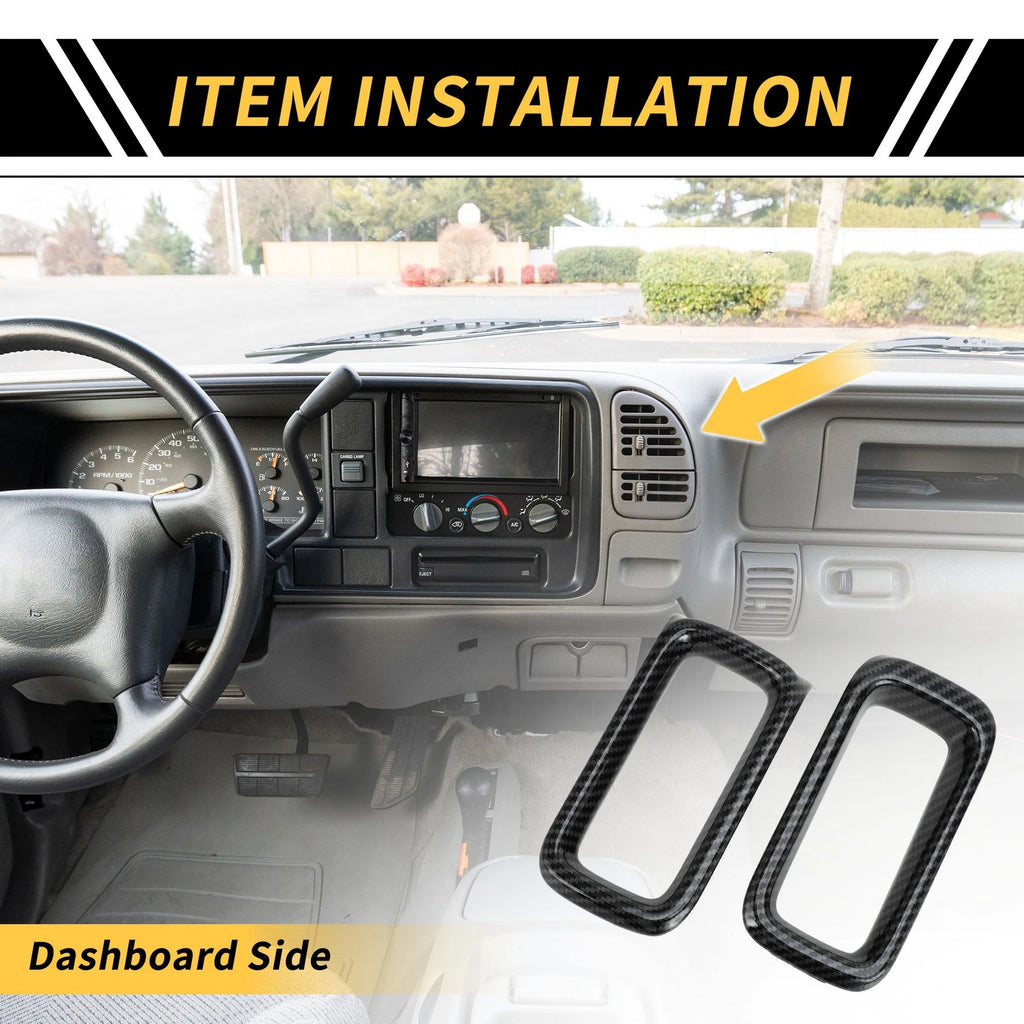 Set of 2 Carbon Fiber Air Vent AC Outlet Cover Trim for Ford Maverick (2022–2024)