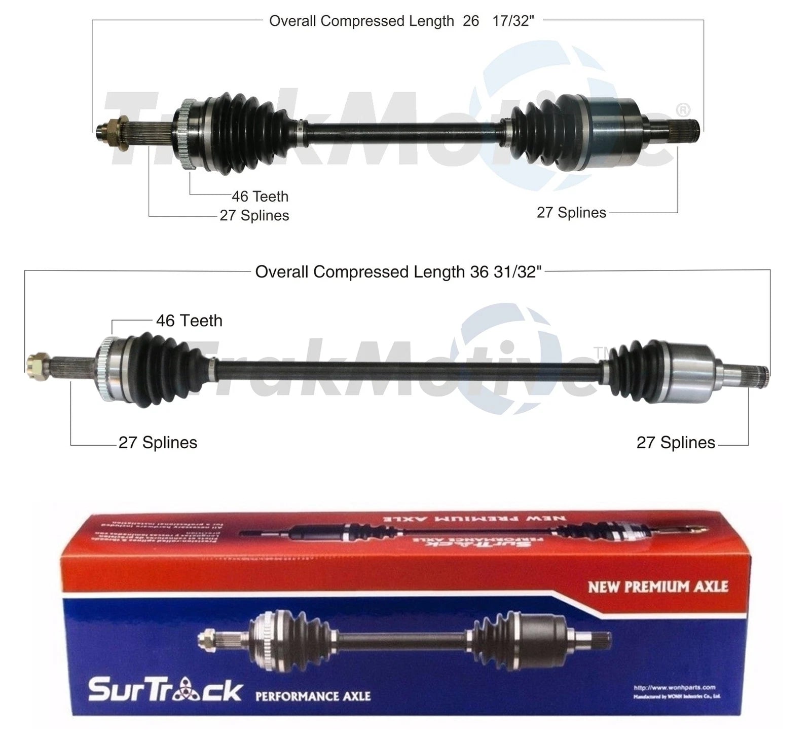 Set of 2 Front CV Axle Shafts for Kia Forte EX LX (2010–2013)