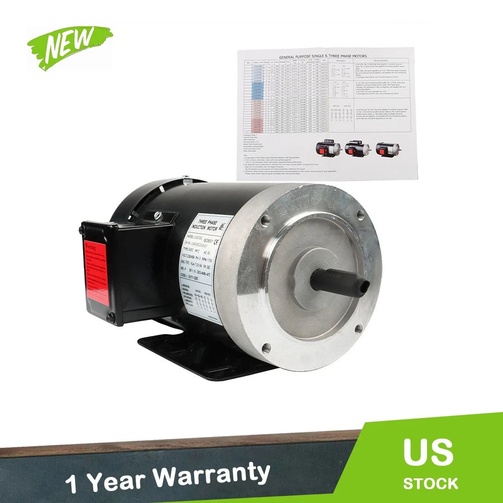 3 Phase Motor for General Electric 56C Frame (1800 RPM, 230/460V)