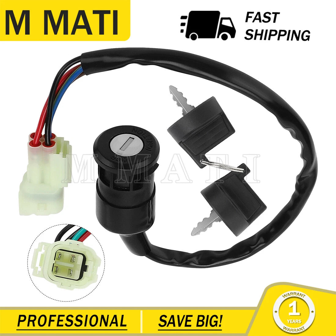 2 Position Ignition Key Switch for Can-Am DS 70 / DS 90 (2008–2023) V35100DGF010LL