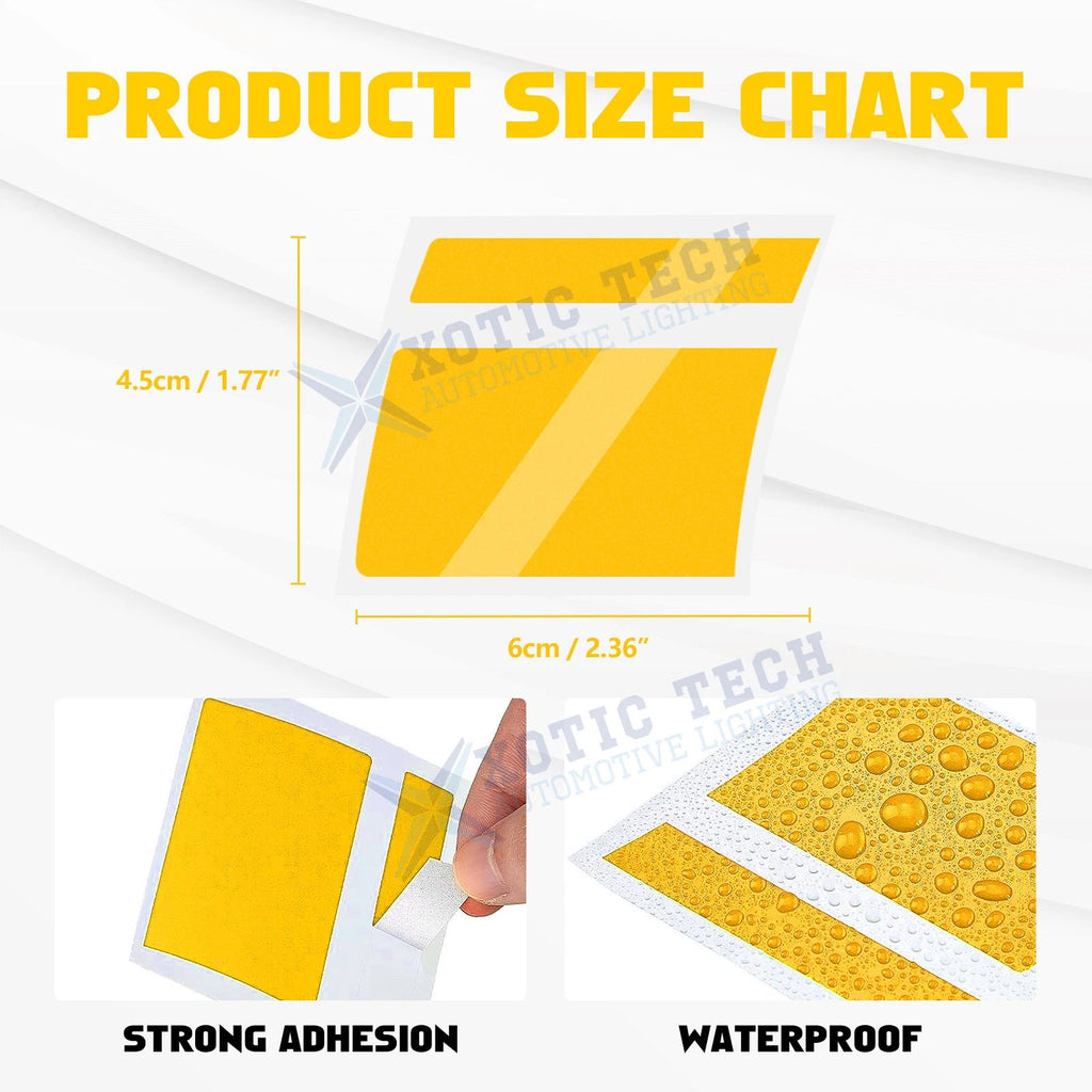 Yellow Tire Rim Warning Mark Decals for 18-21 Inch Wheels (Set)