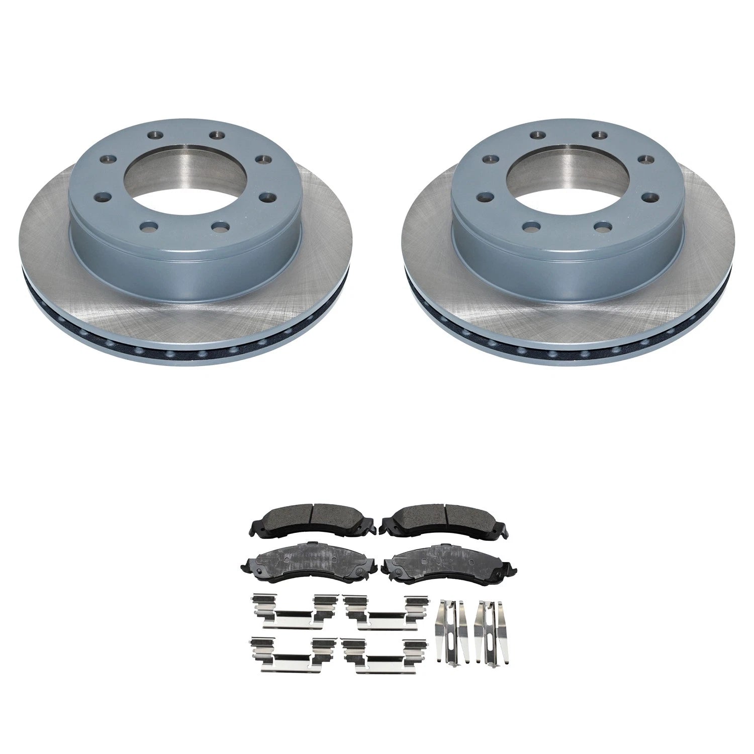 DuraGo Rear Rotors & Akebono ProACT Ceramic Brake Pads Kit for Sierra 1500 HD (2001–2019)